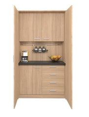 Mini biroja virtuve Ergostock Amber Oak Black-Ergostock