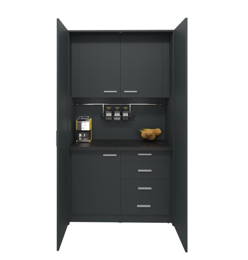 Mini biroja virtuve Ergostock Graphite Black-Ergostock