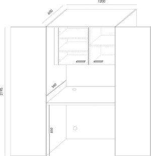 Mini biroja virtuve Ergostock Graphite Black-Ergostock