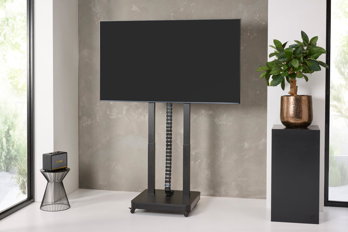 Mobils TV/monitora stends, 40- 85 collu iekārtām, augstumā regulējams, ar pulti
