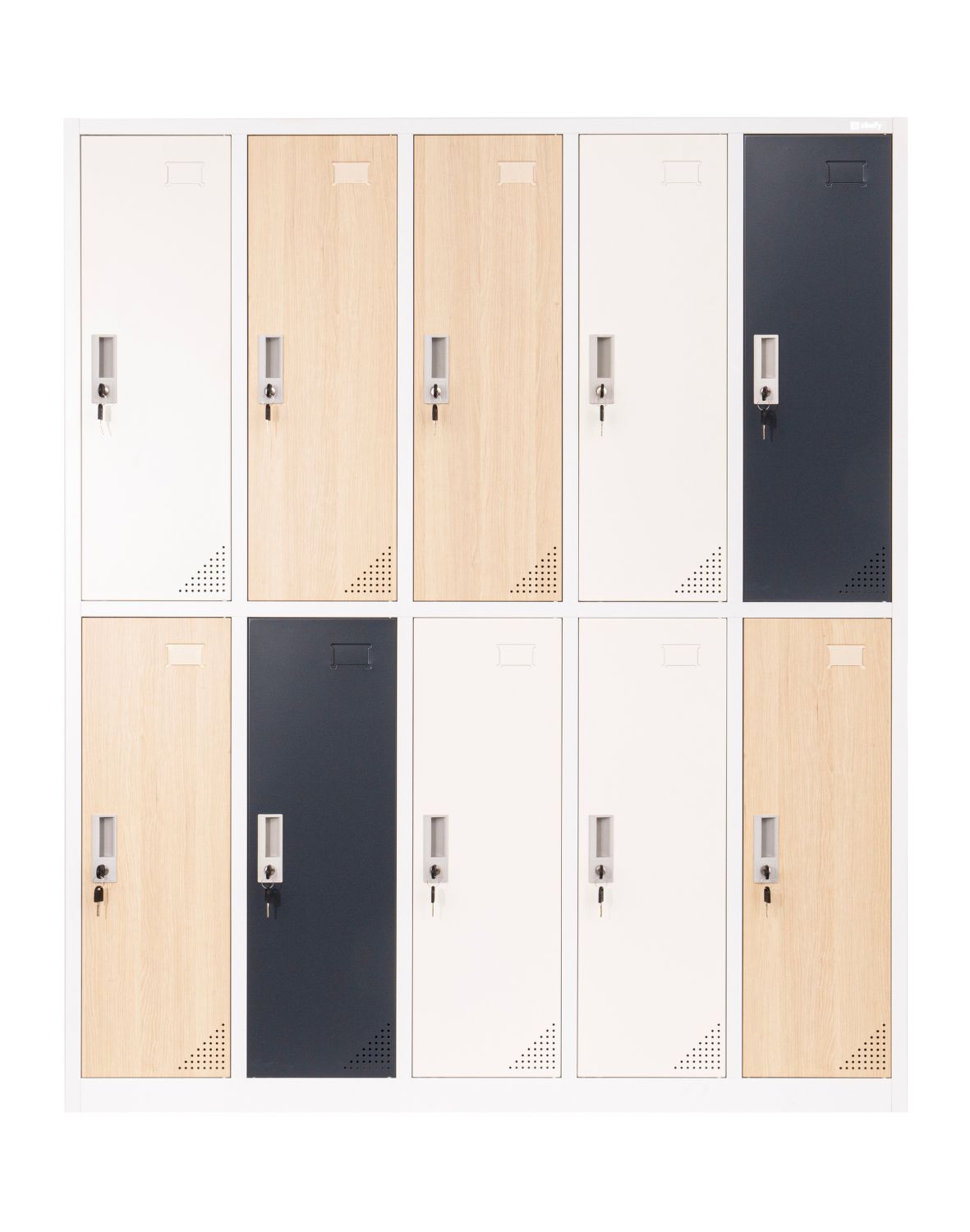 Metāla garderobes skapis Oxford Blend, 10 nodalījumi