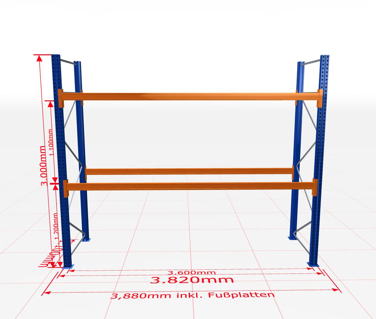 Palešu plaukts Schulte pamatsekcija dziļums 1100 mm - Ergostock.lv