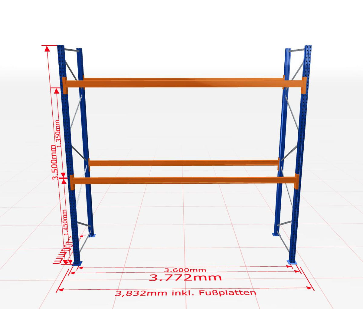 Palešu plaukts Schulte pamatsekcija dziļums 1100 mm - Ergostock.lv