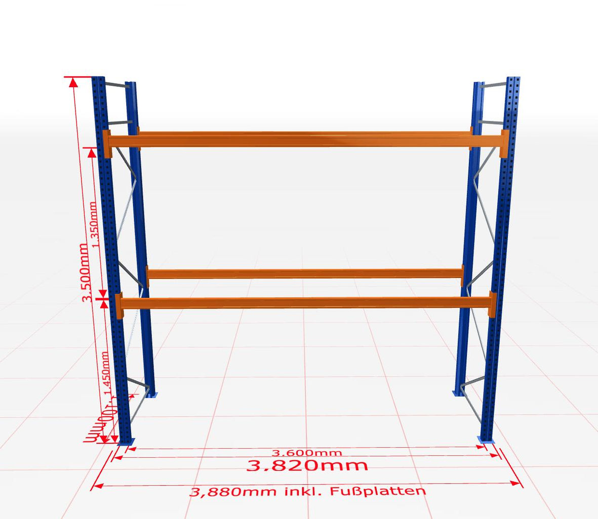 Palešu plaukts Schulte pamatsekcija dziļums 1100 mm - Ergostock.lv