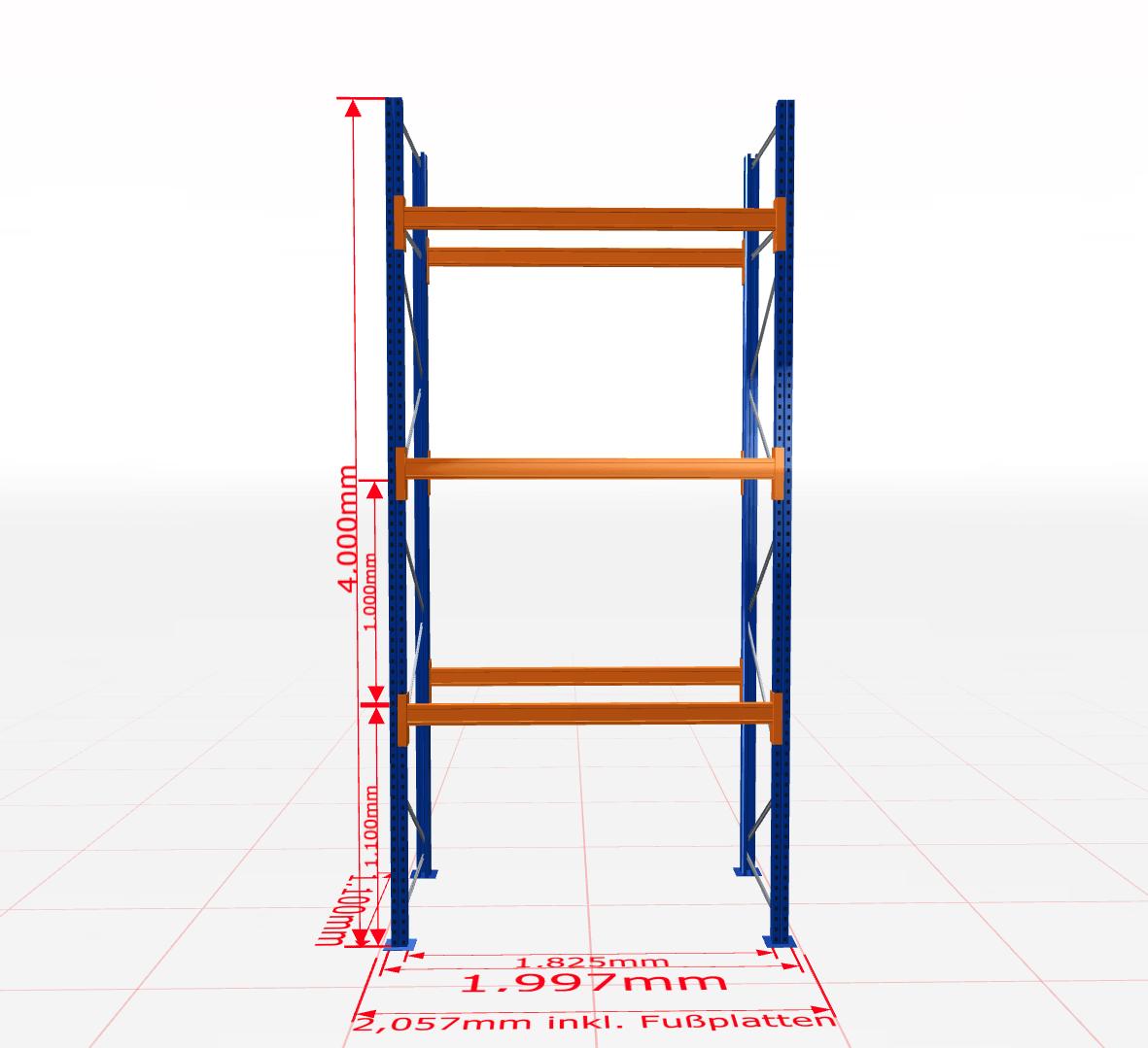 Palešu plaukts Schulte pamatsekcija dziļums 1100 mm - Ergostock.lv