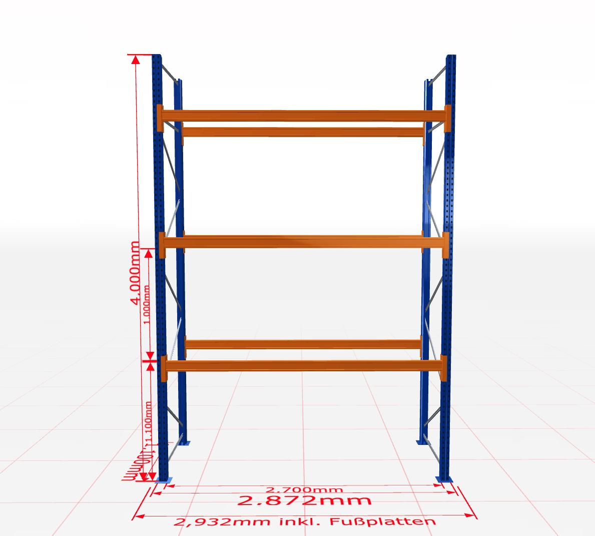 Palešu plaukts Schulte pamatsekcija dziļums 1100 mm - Ergostock.lv