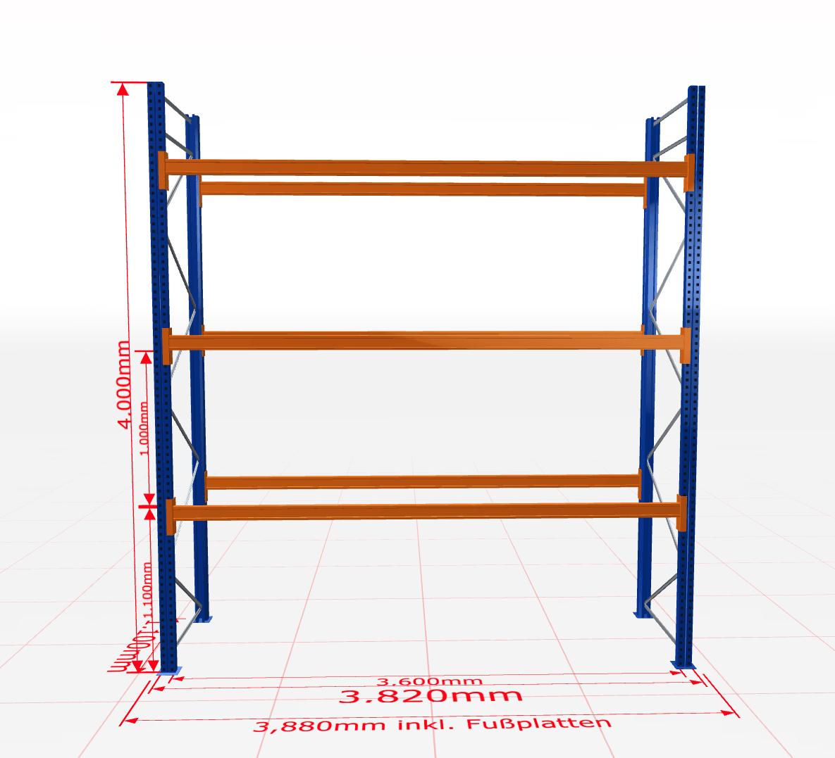Palešu plaukts Schulte pamatsekcija dziļums 1100 mm-Ergostock