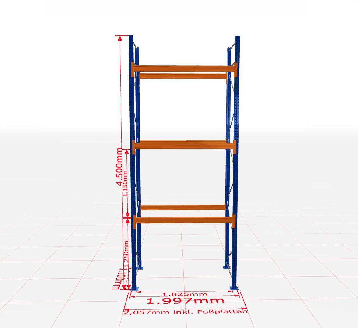 Palešu plaukts Schulte pamatsekcija dziļums 1100 mm-Ergostock
