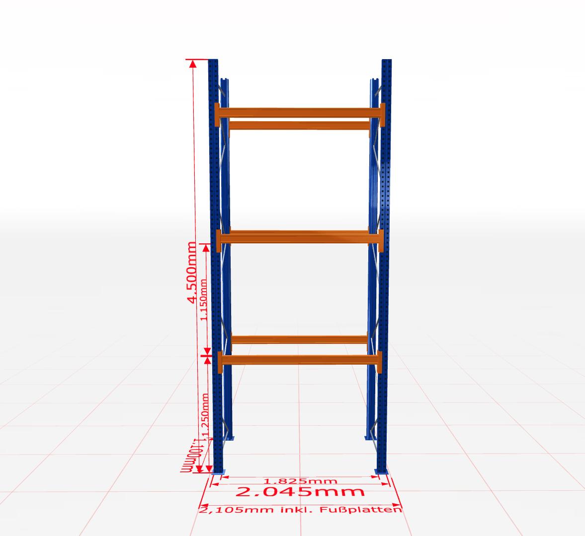 Palešu plaukts Schulte pamatsekcija dziļums 1100 mm-Ergostock