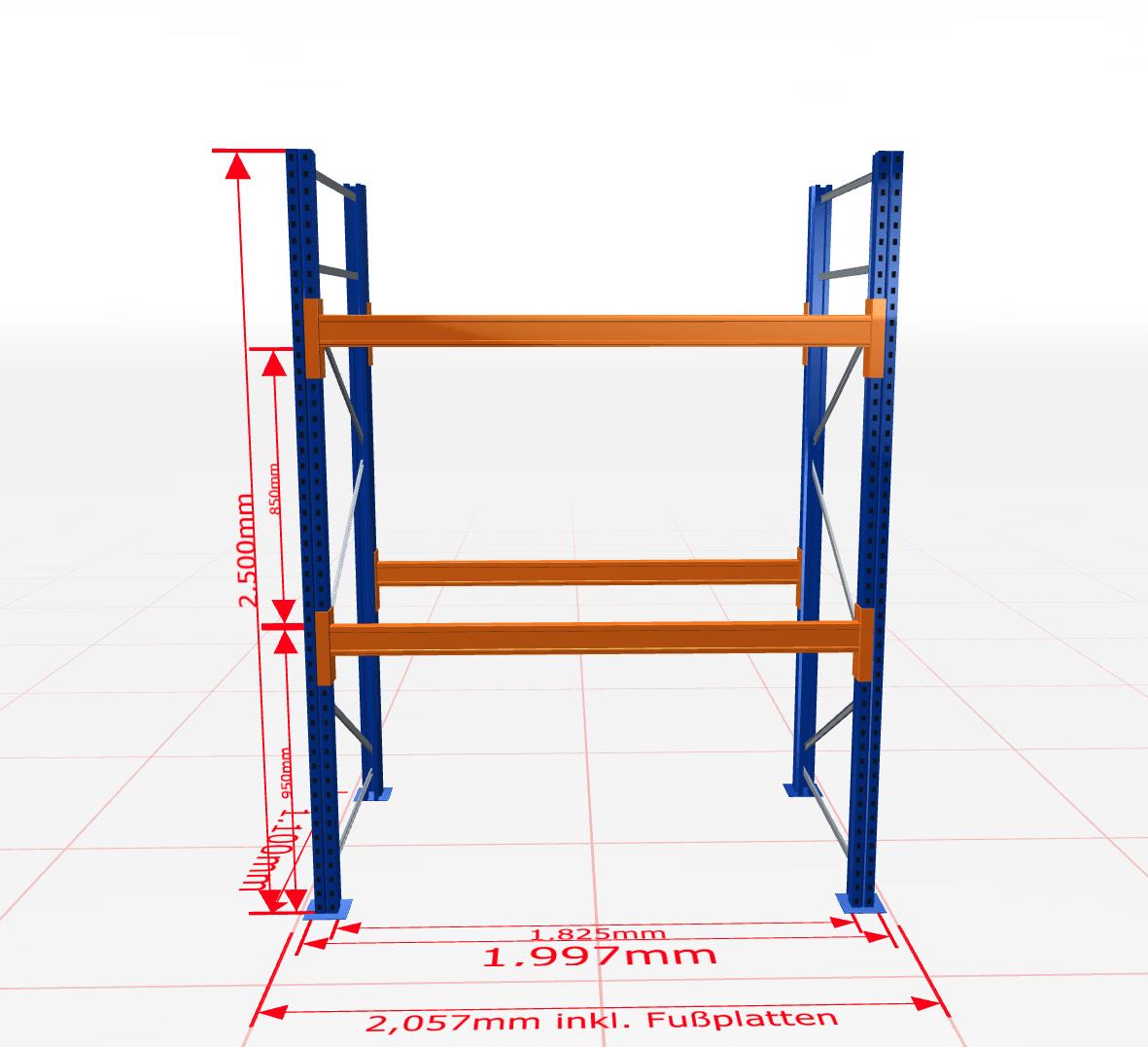 Palešu plaukts Schulte pamatsekcija dziļums 1100 mm - Ergostock.lv
