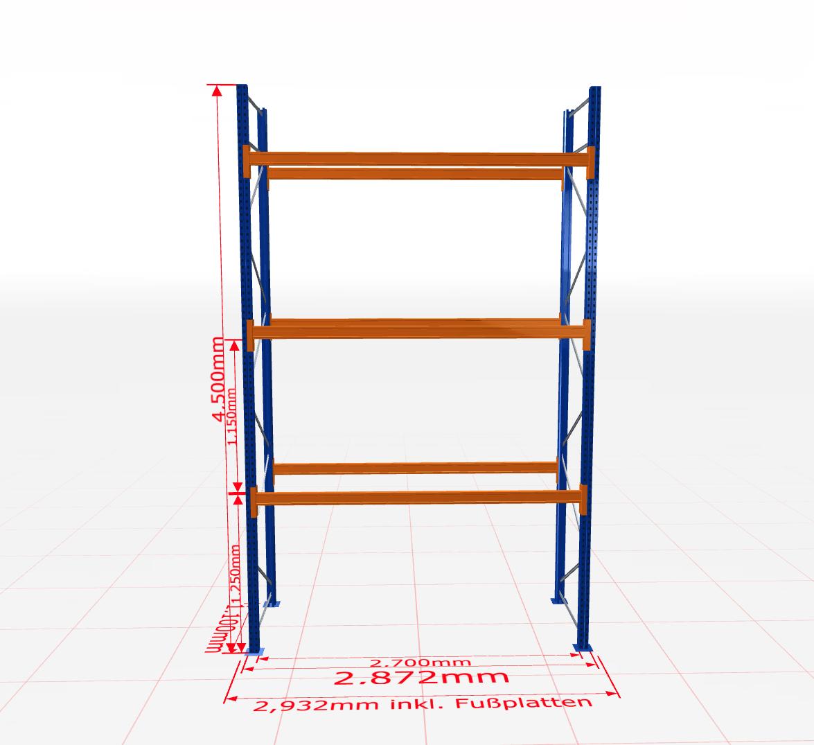 Palešu plaukts Schulte pamatsekcija dziļums 1100 mm-Ergostock
