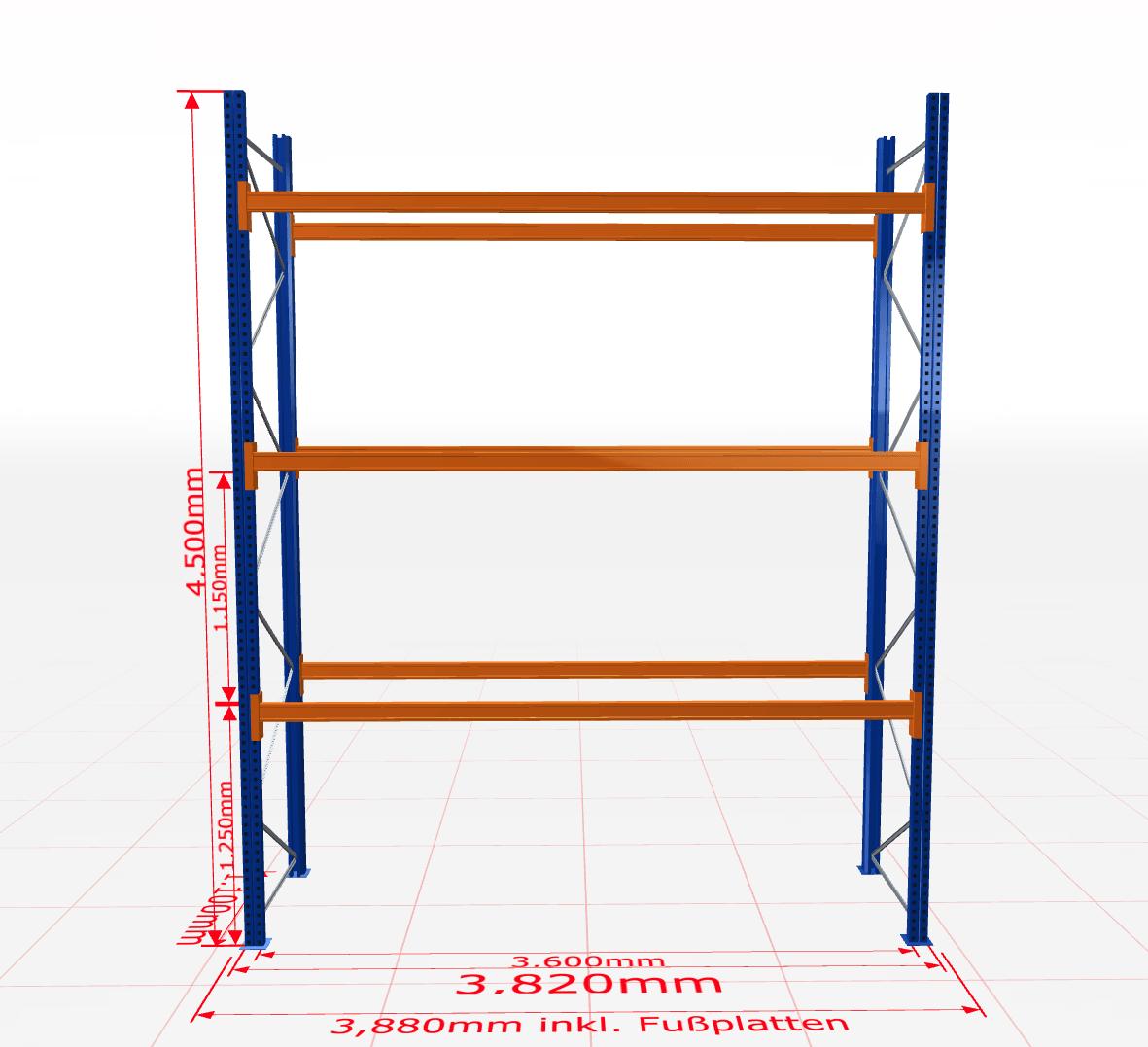 Palešu plaukts Schulte pamatsekcija dziļums 1100 mm-Ergostock
