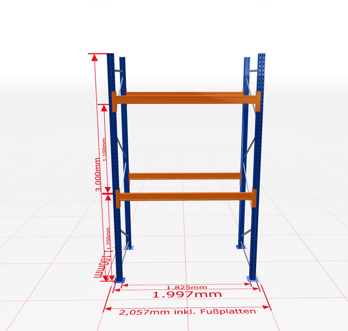 Palešu plaukts Schulte pamatsekcija dziļums 1100 mm - Ergostock.lv