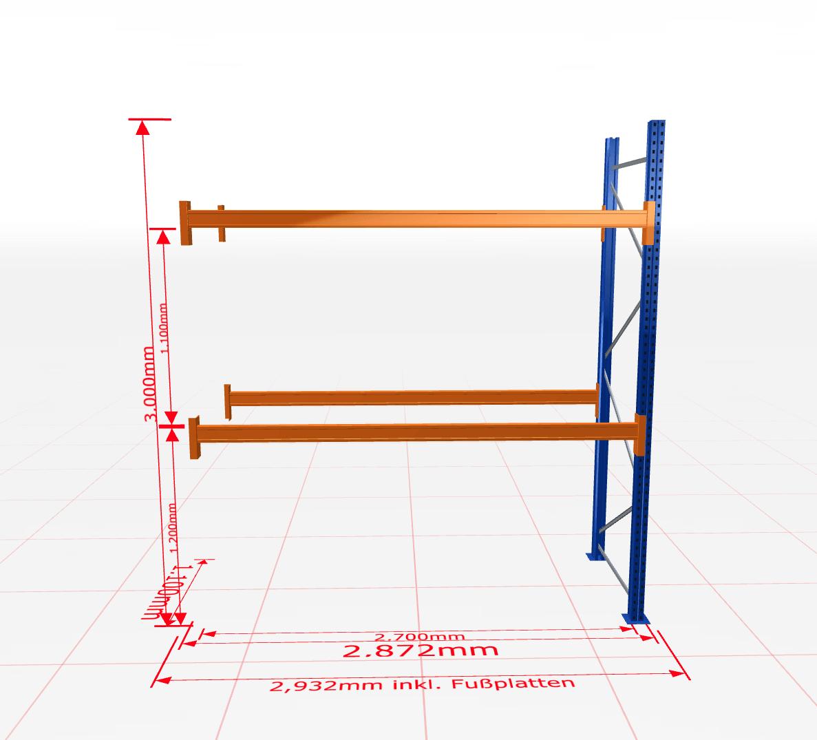 Palešu plaukts Schulte papildsekcija dziļums 1100 mm - Ergostock.lv