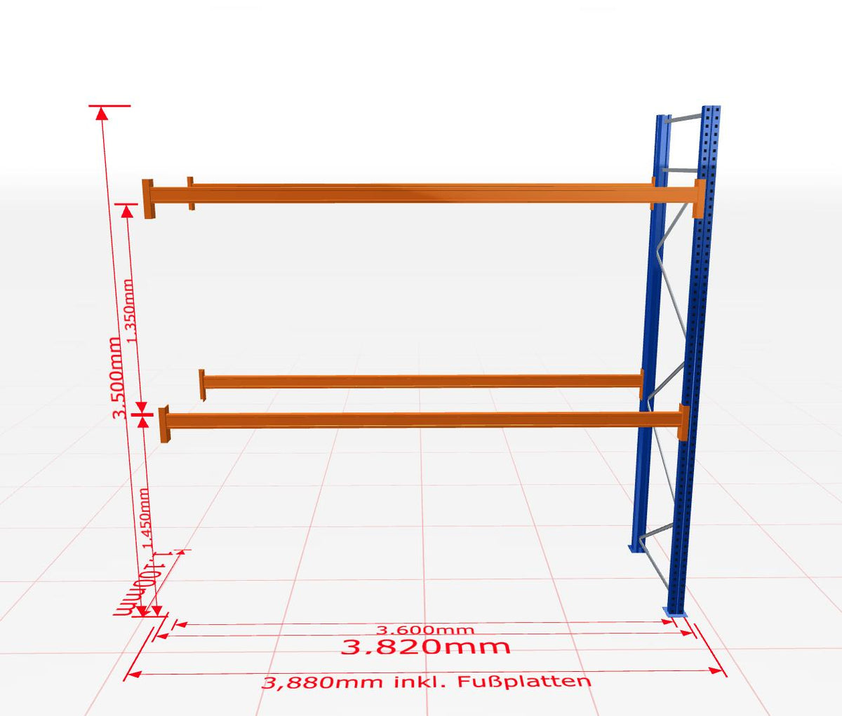 Palešu plaukts Schulte papildsekcija dziļums 1100 mm - Ergostock.lv