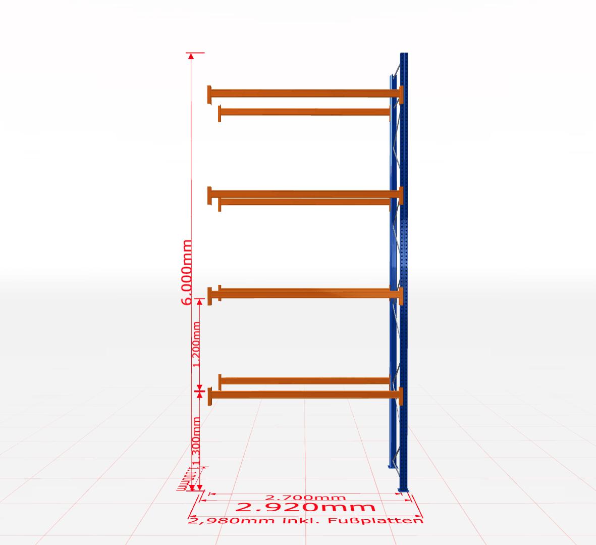 Palešu plaukts Schulte papildsekcija dziļums 1100 mm-Ergostock