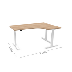 Elektriski augstumā regulējams galds Prestige Line L forma 160 cm x 120 cm