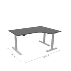 Elektriski augstumā regulējams galds Prestige Line L forma 160 cm x 120 cm