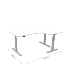 Elektriski augstumā regulējams galds Prestige Line L forma 160 cm x 120 cm