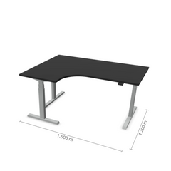 Elektriski augstumā regulējams galds Prestige Line L forma 160 cm x 120 cm