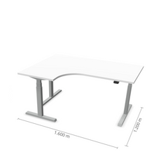 Elektriski augstumā regulējams galds Prestige Line L forma 160 cm x 120 cm