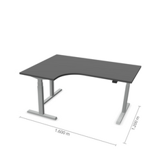 Elektriski augstumā regulējams galds Prestige Line L forma 160 cm x 120 cm