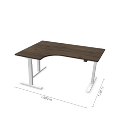 Elektriski augstumā regulējams galds Prestige Line L forma 160 cm x 120 cm