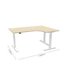 Elektriski augstumā regulējams galds Prestige Line L forma 160 cm x 120 cm