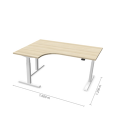 Elektriski augstumā regulējams galds Prestige Line L forma 160 cm x 120 cm
