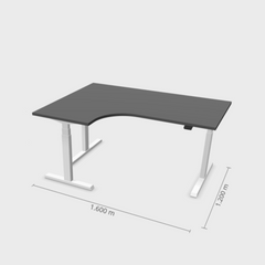 Elektriski augstumā regulējams galds Prestige Line L forma 160 cm x 120 cm