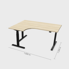 Elektriski augstumā regulējams galds Prestige Line L forma 160 cm x 120 cm