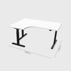 Elektriski augstumā regulējams galds Prestige Line L forma 160 cm x 120 cm