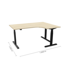 Elektriski augstumā regulējams galds Prestige Line L forma 160 cm x 120 cm