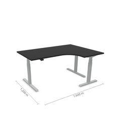 Elektriski augstumā regulējams galds Prestige Line L forma 160 cm x 120 cm