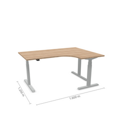 Elektriski augstumā regulējams galds Prestige Line L forma 160 cm x 120 cm