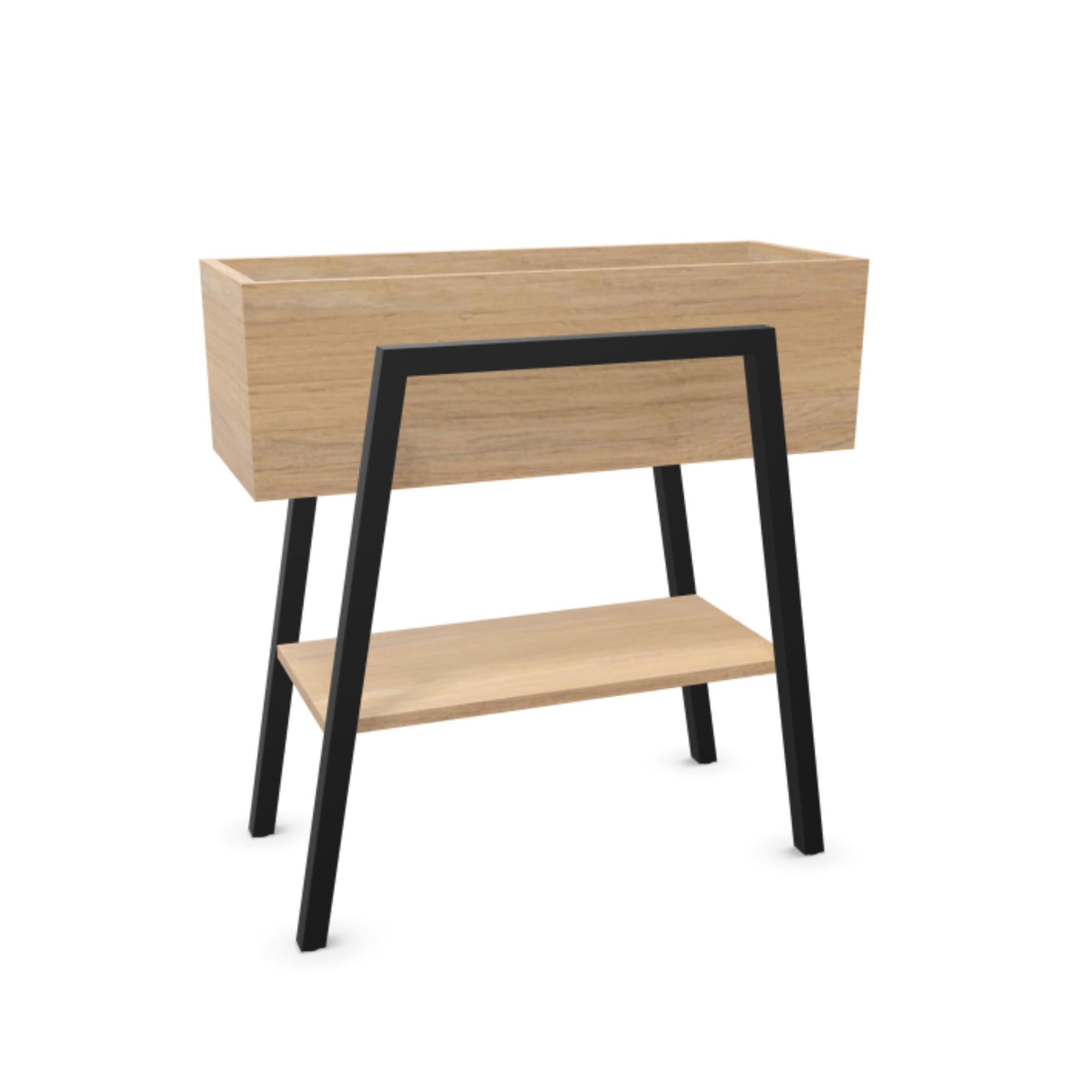 Puķu kaste NUWO ar plauktu, izmērs 750 x 340 x 780 mm, konfigurējama - Ergostock.lv