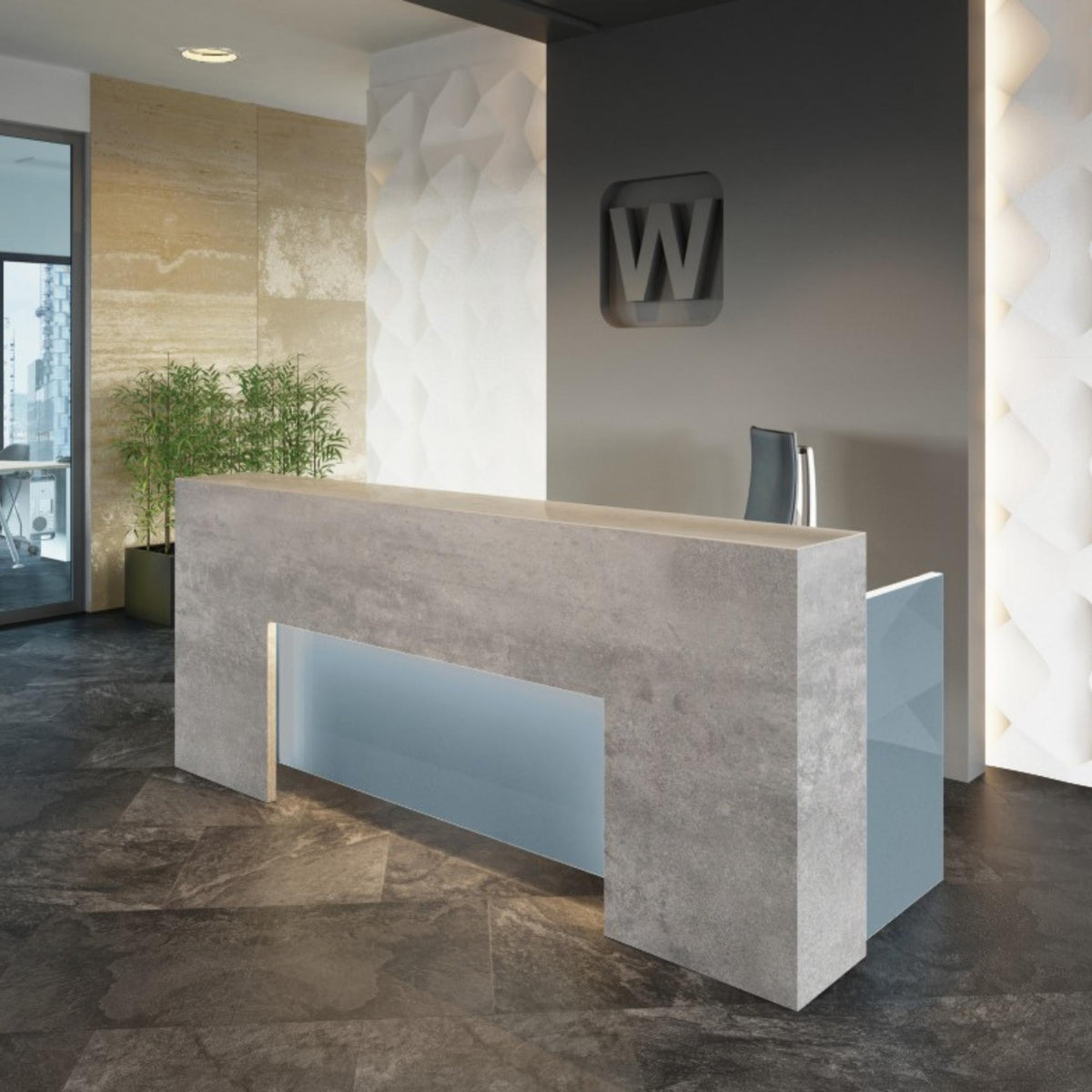 Recepcijas galds BLOCK, 260 cm, konfigurējams