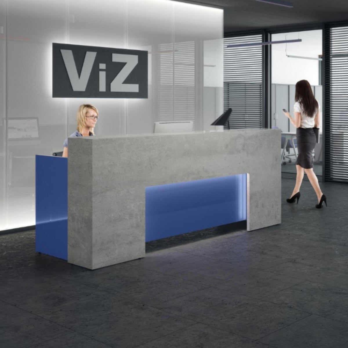 Recepcijas galds BLOCK, 260 cm, konfigurējams - Ergostock.lv