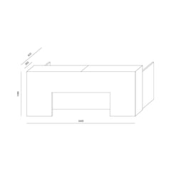 Recepcijas galds BLOCK, 260 cm, konfigurējams - Ergostock.lv