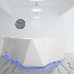 Recepcijas lete ALPA CORNER 14 GLASS, 251 x 251 cm, konfigurējama