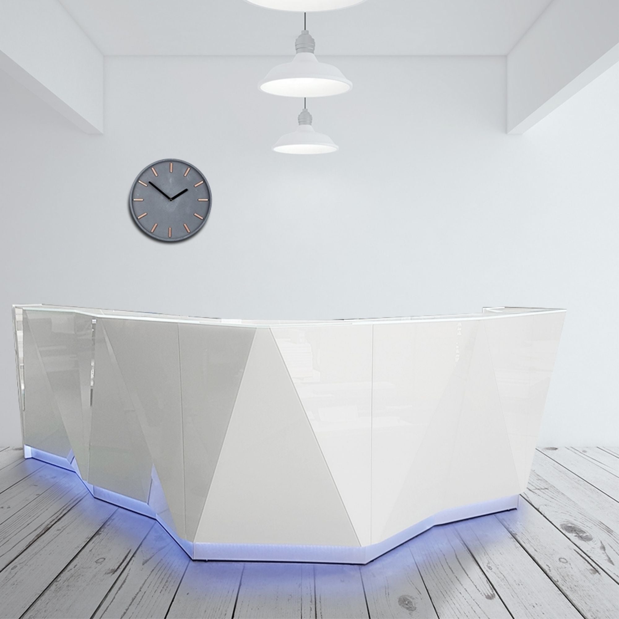 Recepcijas lete ALPA CORNER 14 GLASS, 251 x 251 cm, konfigurējama