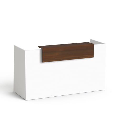 Recepcijas lete Flexx, 190 cm – Balta / Riekstkoka