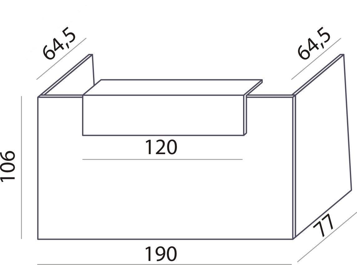 Recepcijas lete Flexx, 190 cm - Ergostock.lv