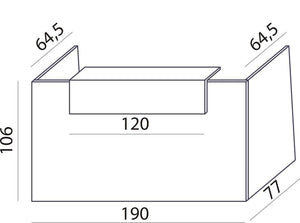 Recepcijas lete Flexx, 190 cm - Ergostock.lv