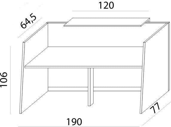 Recepcijas lete Flexx, 190 cm - Ergostock.lv