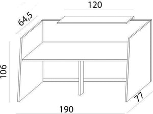 Recepcijas lete Flexx, 190 cm - Ergostock.lv