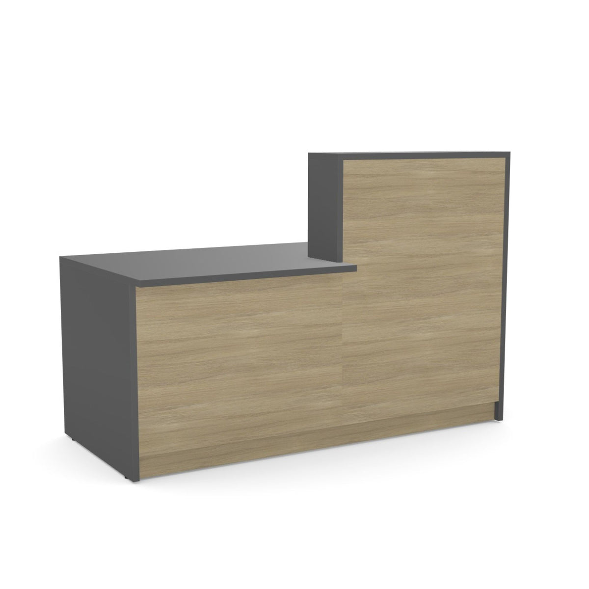 Recepcijas lete Flexx DUAL, 170 cm – Grafīta / Amber Oak