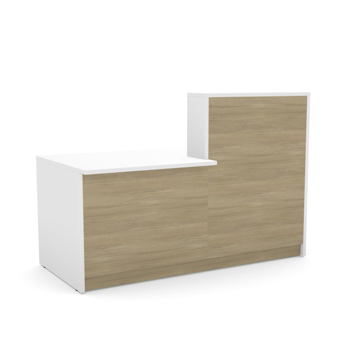 Recepcijas lete Flexx DUAL, 170 cm – Balta / Amber Oak