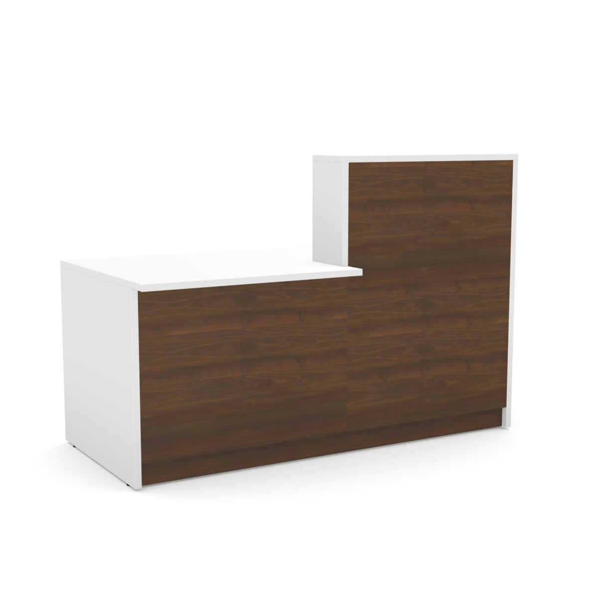 Recepcijas lete Flexx DUAL, 170 cm – Balta / Riekstkoka