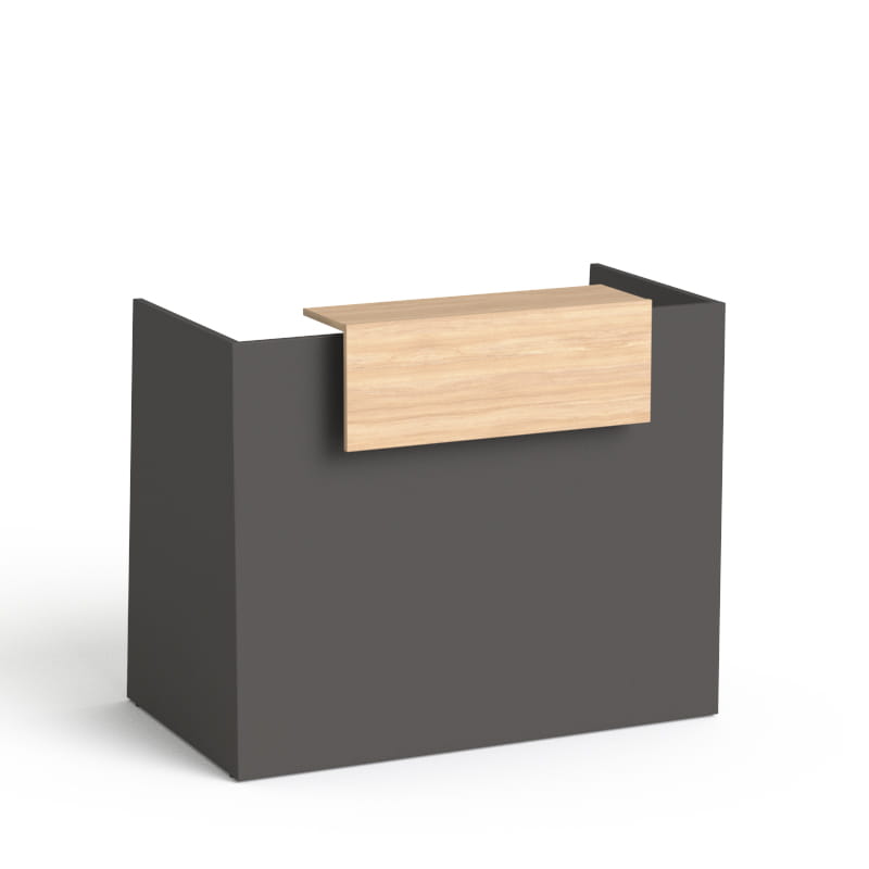 Recepcijas lete Flexx MINI, 130 cm – Grafīta / Amber Oak